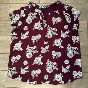 Papermoon Mixed Material Cap Sleeve Blouse with Mandarin Collar